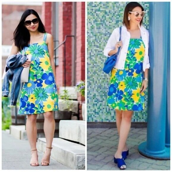 J.crew Shift Summer Dress in Morning Floral  Sleeveless Petite 8P NWT - Picture 1 of 12